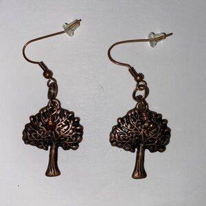 Hand Crafted Bronze Tree Earrings